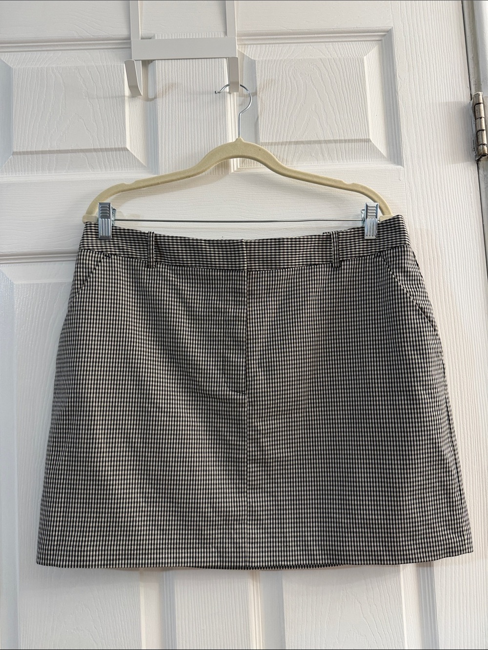 Topshop Black and White Checked Mini Skirt